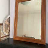 Mercury mirror. Frame in solid oak wood.