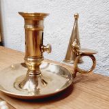 Cellar rat candle holder and brass extinguisher