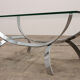 Space age chrome coffee table with thick glass top 1970