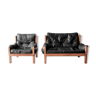 Pierre Chapo, chair s15 & seat s18y, solid wood and leather, 1970