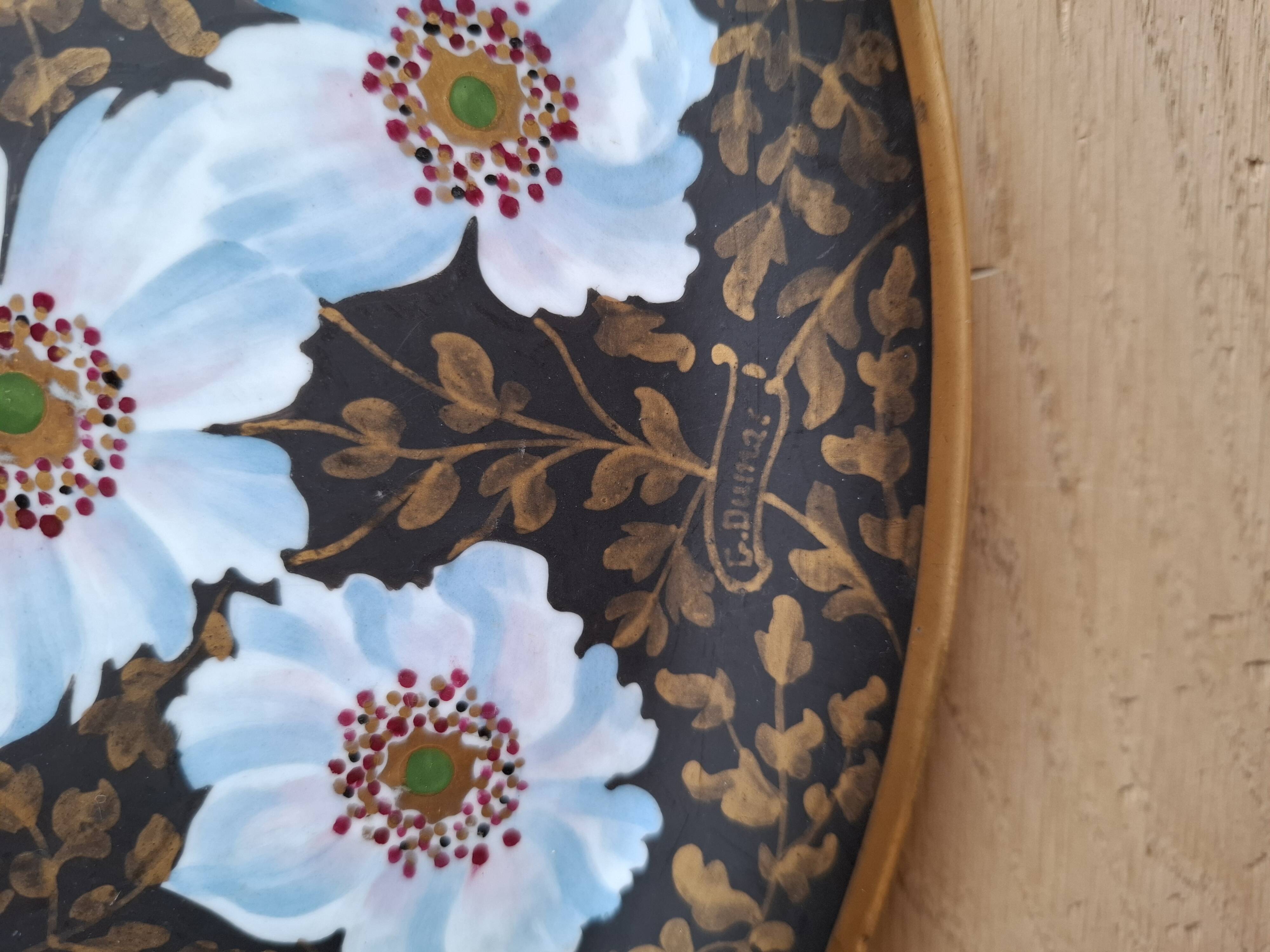 Limoges porcelain plate - signed G. Dumas - hand-painted