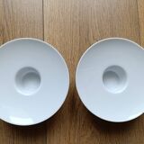 2 porcelain candlesticks signed raynaud by thomas keller - sleek style diameter 13.5cm height 3.5cm