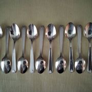 Set of 12 silver-plated coffee spoons in "shell" design.