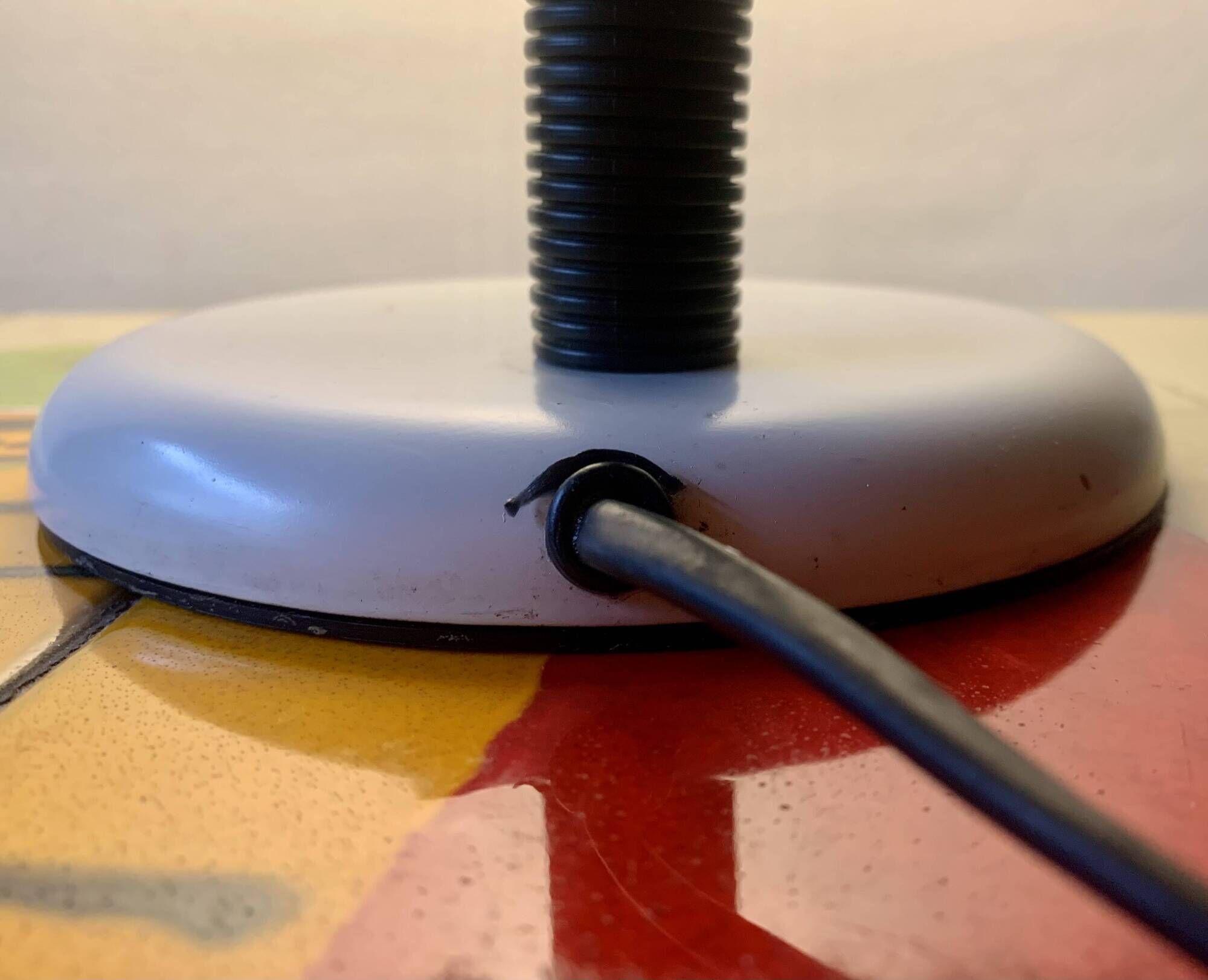 Vintage white and black metal desk lamp