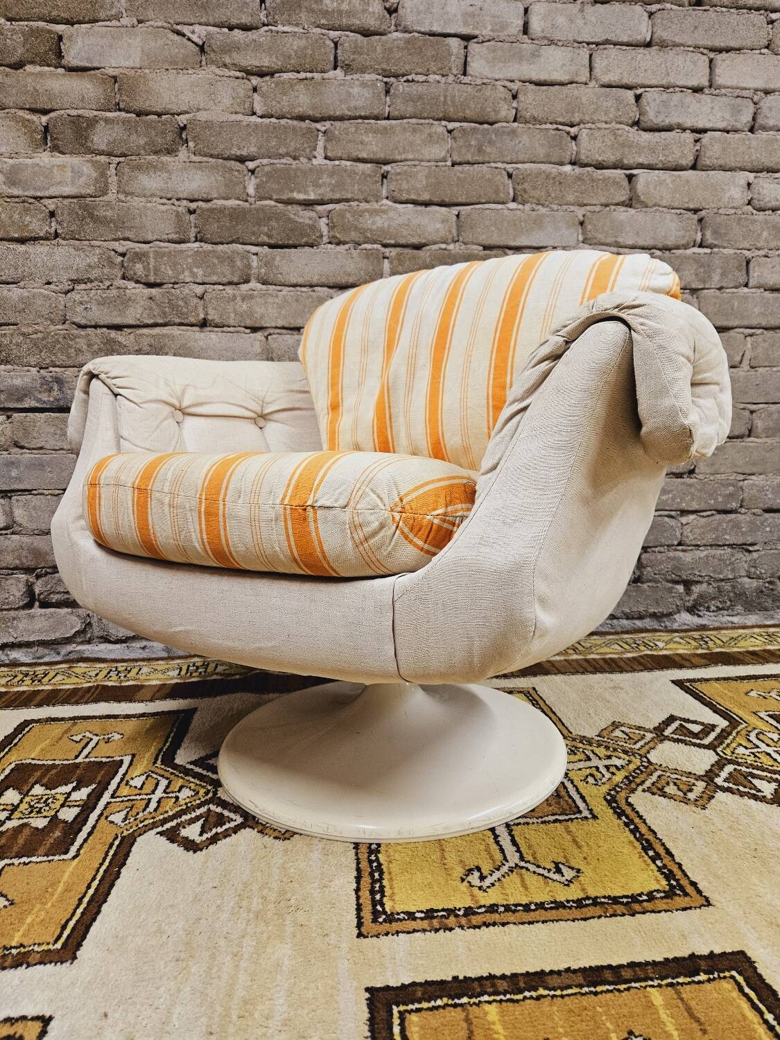 Swivel shell armchair by lusch erzeugnis 1970 vintage