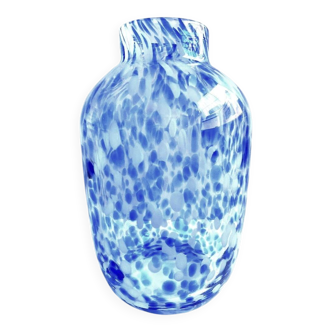 Elegant Soliflore Vase Candle Holder Mirella Thick Blown Glass Speckled New