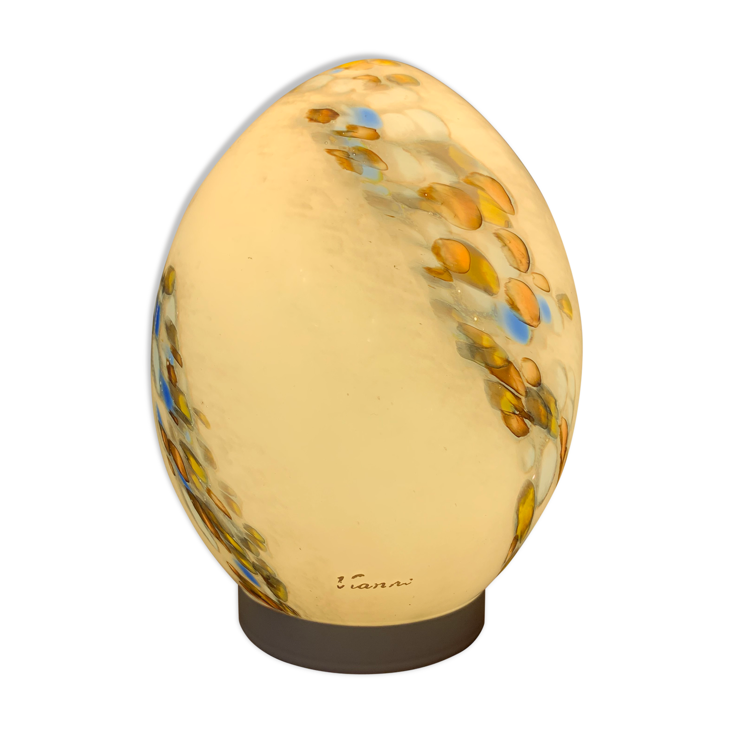 Egg lamp signed by vianne