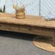 Large XXL farmhouse coffee table in raw solid oak.