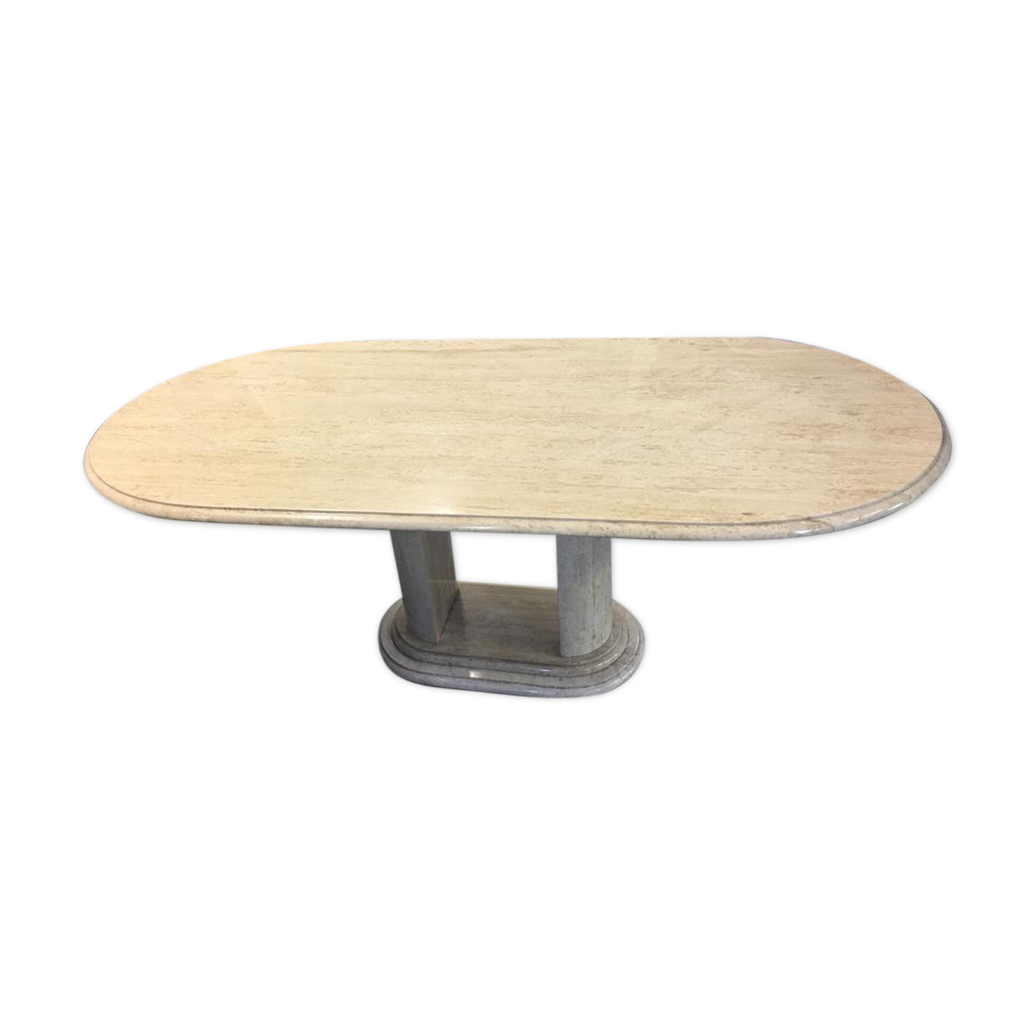 Table en travertin, italienne, circa 70