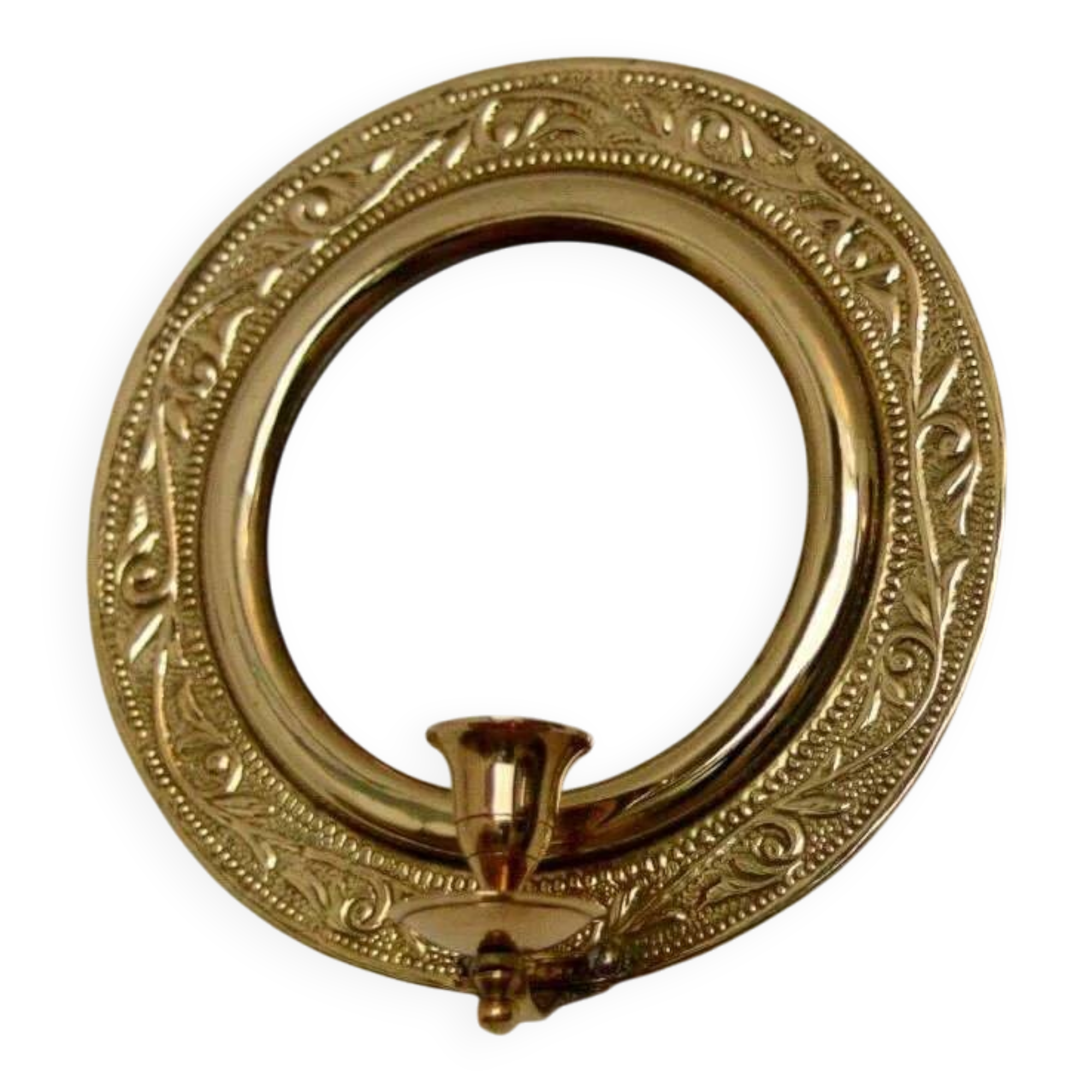 Applique murale vintage en laiton avec miroir