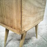 Vintage bedside table with compass legs