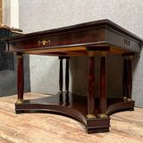 Empire table with 8 columns in mahogany and gilded bronzes circa 1880