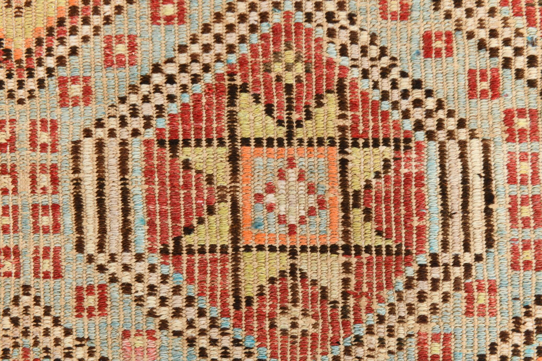 6x10 Kilim Cream Turkish Kilim Rug, 189x300Cm
