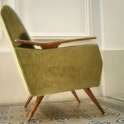 Lot of 2 armrests 50s/60s teak club chairs