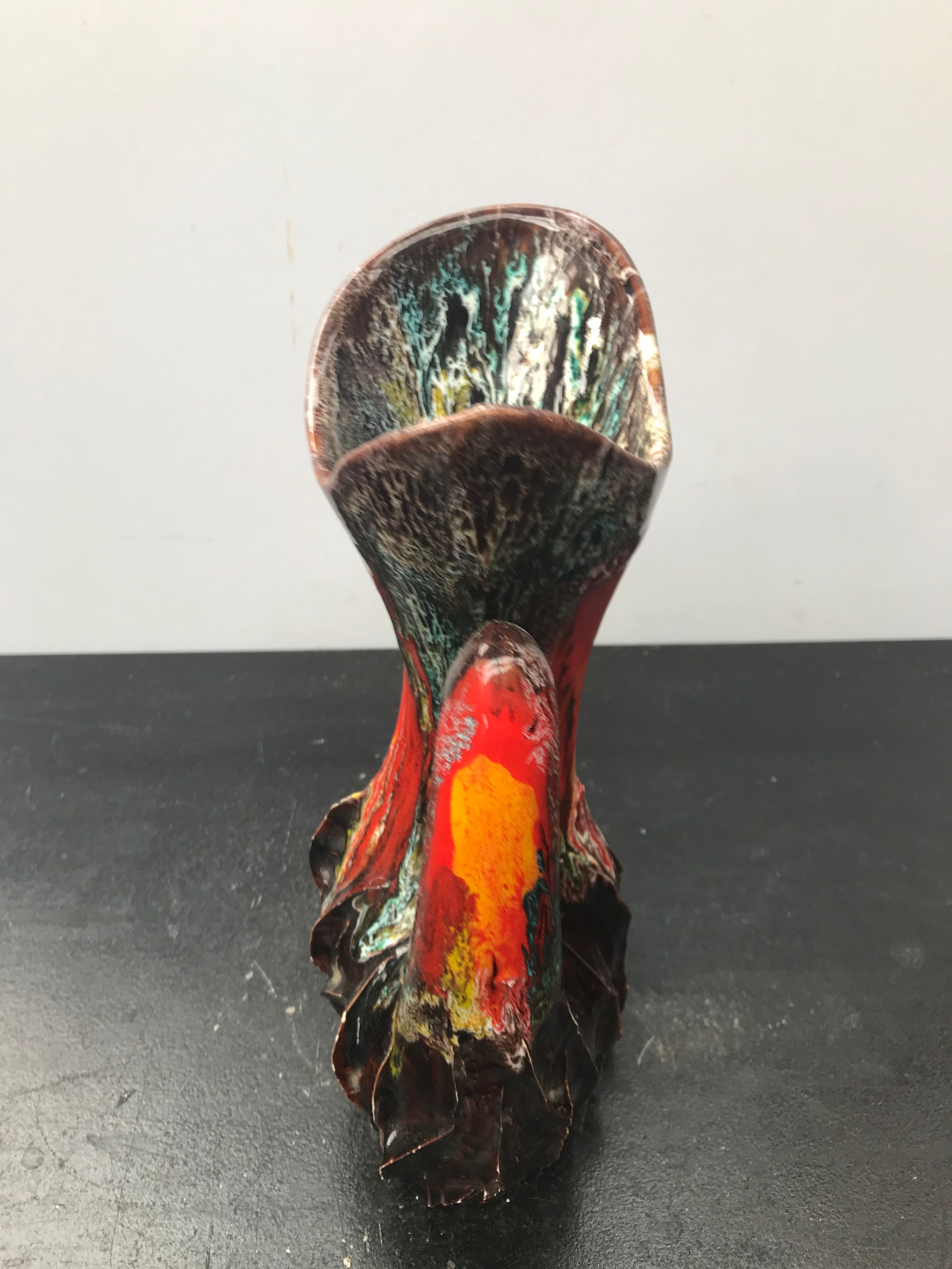 Former pitcher Vallauris ceramics brown - vintage red