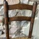 Duo de chaises en bois tourné et corde tressée, années 50-60