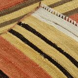2x12 Warm Earth Tones Striped Lon Kilim Runner Rug, 65x366 Cm