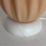 Vintage 1970 Athéna lamp by Georgia Jacob, draped in salmon - 50 cm