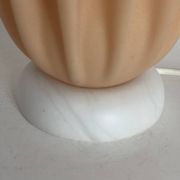 Vintage 1970 Athéna lamp by Georgia Jacob, draped in salmon - 50 cm