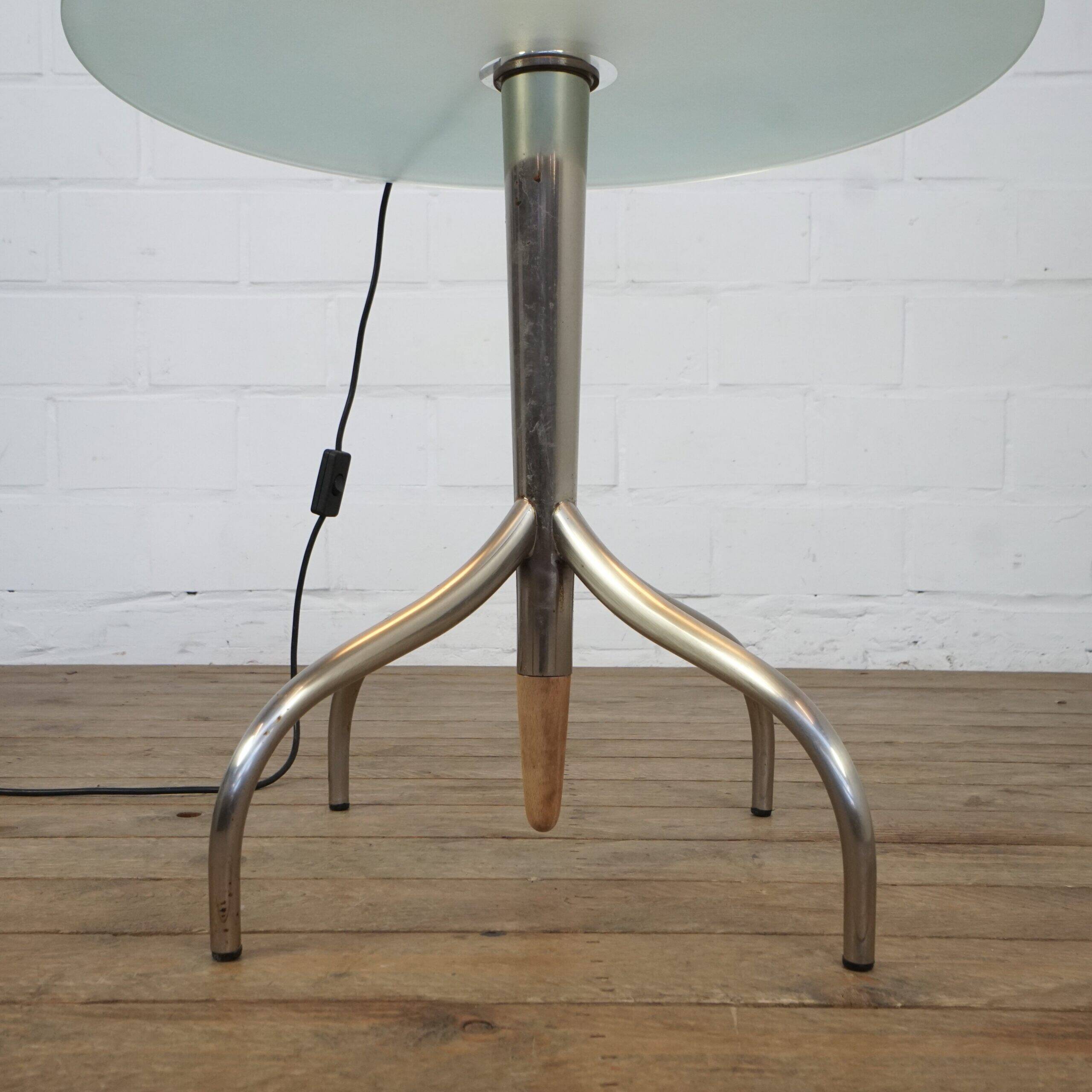 Postmodern side table with lamp