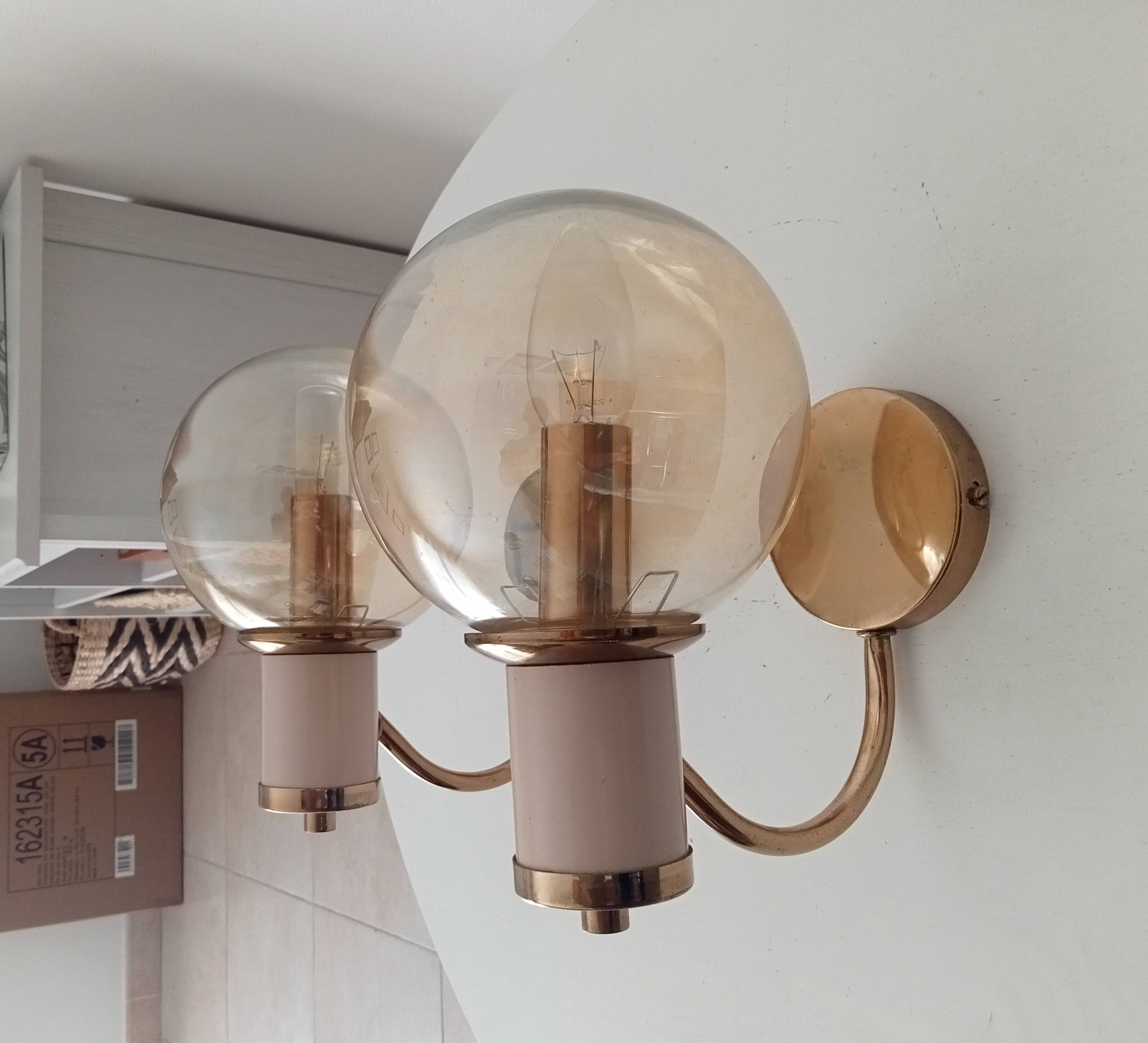 Pair of vintage Maison Delmas wall lights from the 70s