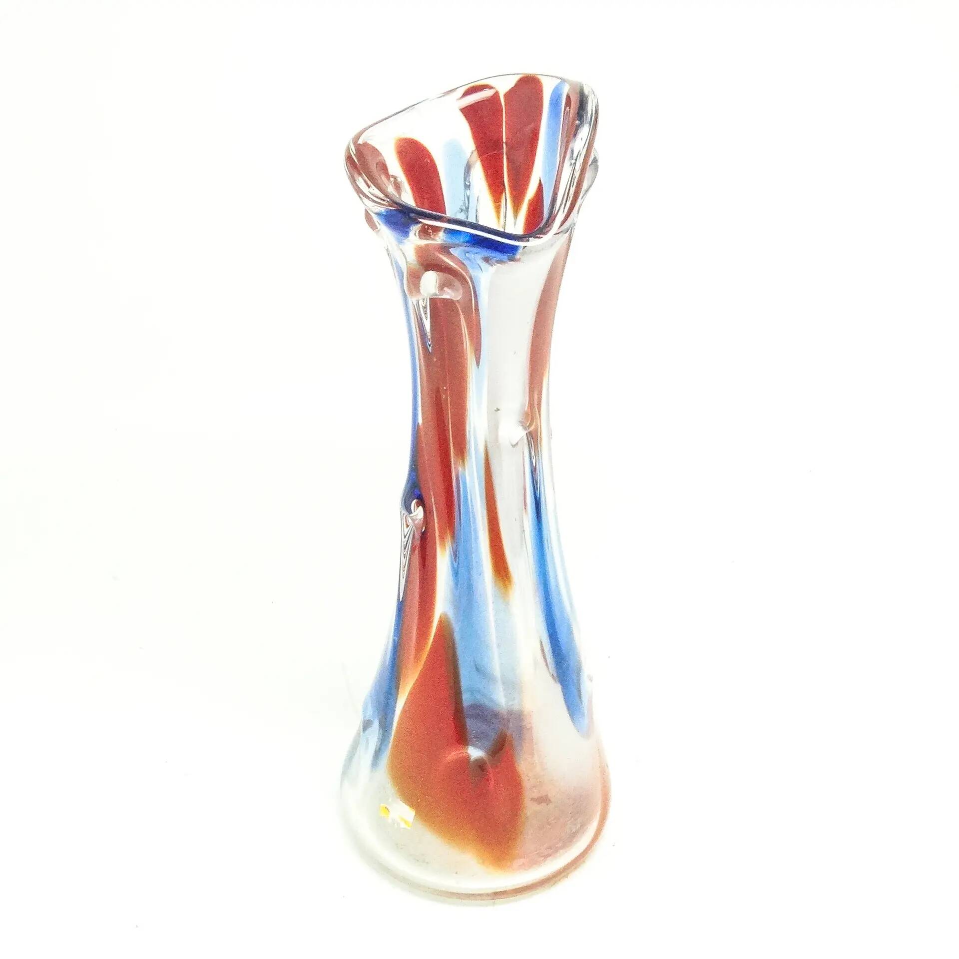 Mid-century modern vase, multicolour glass, Huta Hortensja, Poland, 1970s