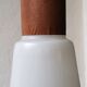 Hanging lamp boomerang 3 white lanterns and wood