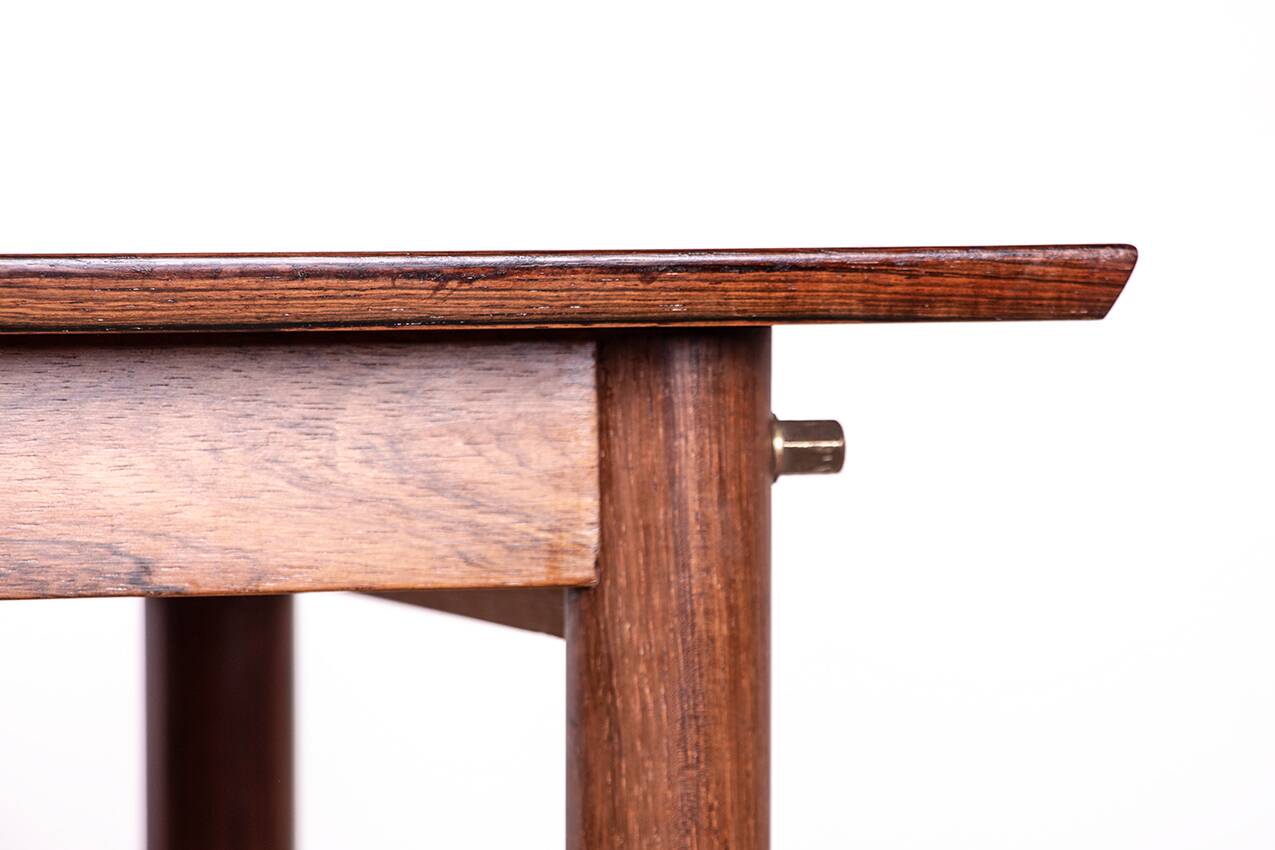 Danish extendable desk, Rosewood and Brass, model OS 51, Arne Vodder.