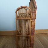 Wicker rattan wall shelf