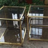 End table in smoky glass