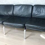 Ensemble  de salon cuir noir Knoll 3 + 2 + 1 pl.