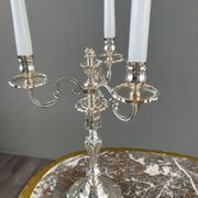 Pair of silver-plated candelabra, Louis XV style, 20th century