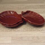 Set of 3 French Vintage Emile Henry Brown Coquille St Jaques Serving Dishes 4680