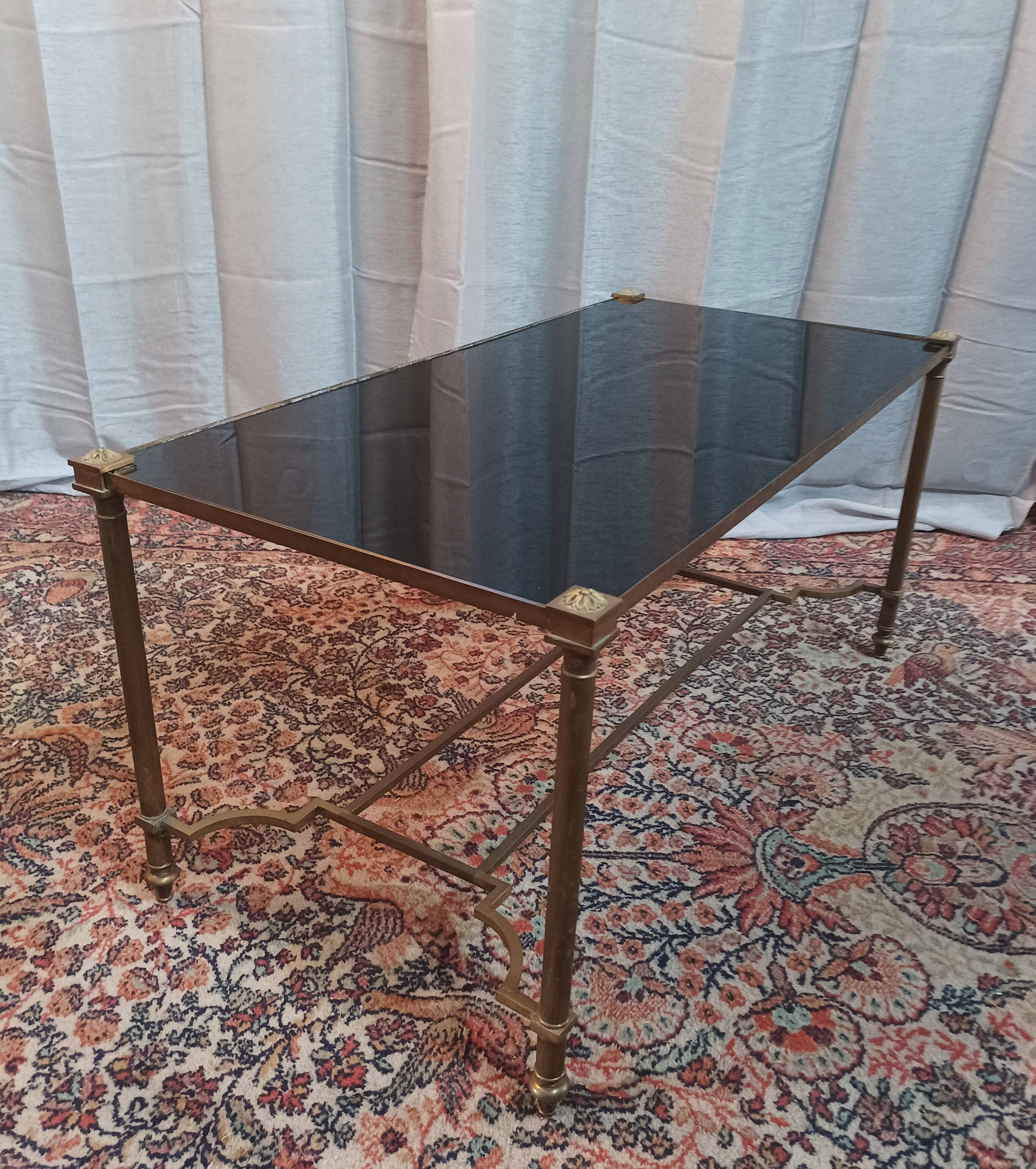 Vintage brass and glass coffee table