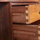 Danish extendable desk, Rosewood and Brass, model OS 51, Arne Vodder.