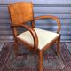 Paire de fauteuils bridge vintage en bois clair