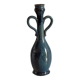 Decorative deep blue glazed ceramic vase with twin handles.