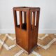 Vintage brutalist umbrella stand made of solid wood.