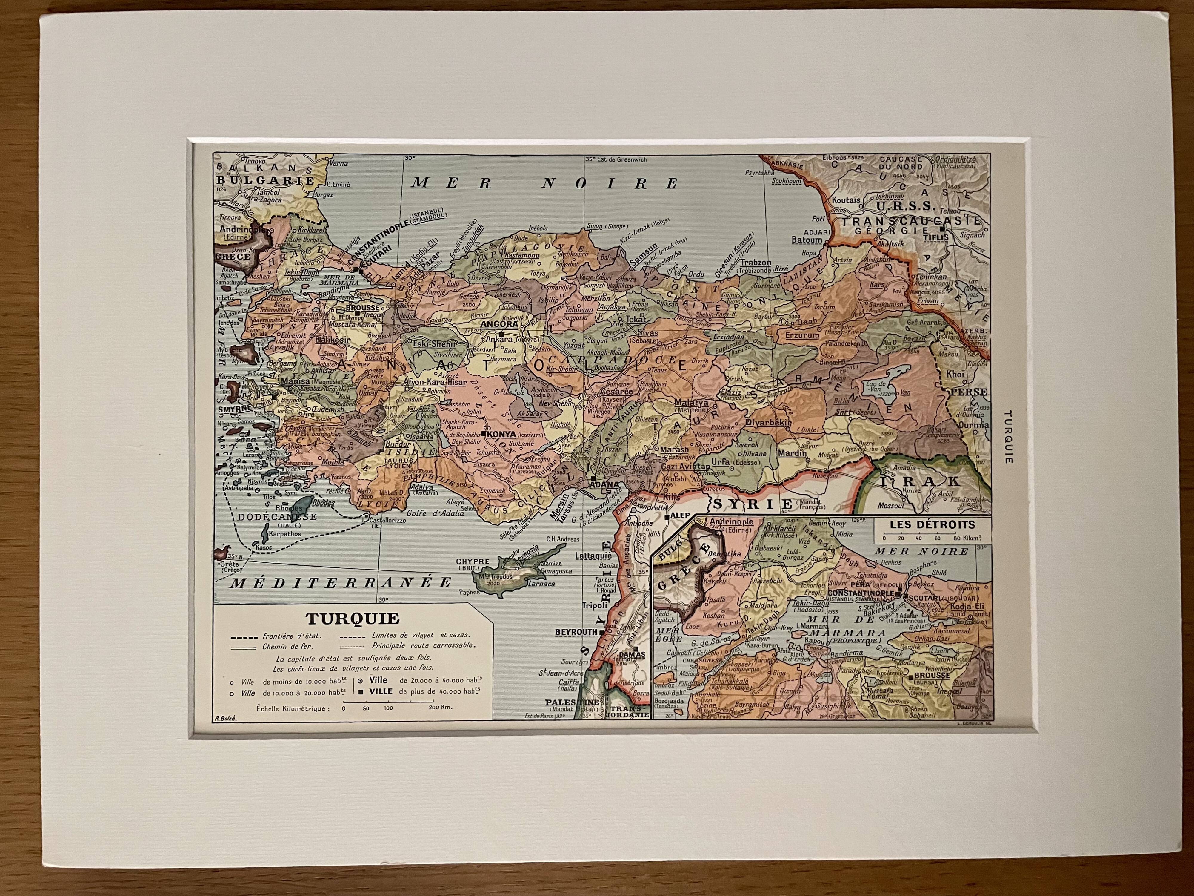 Carte sur la Turquie - 1930