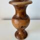 Vintage hand-turned solid olive wood vase - 1970s-80s