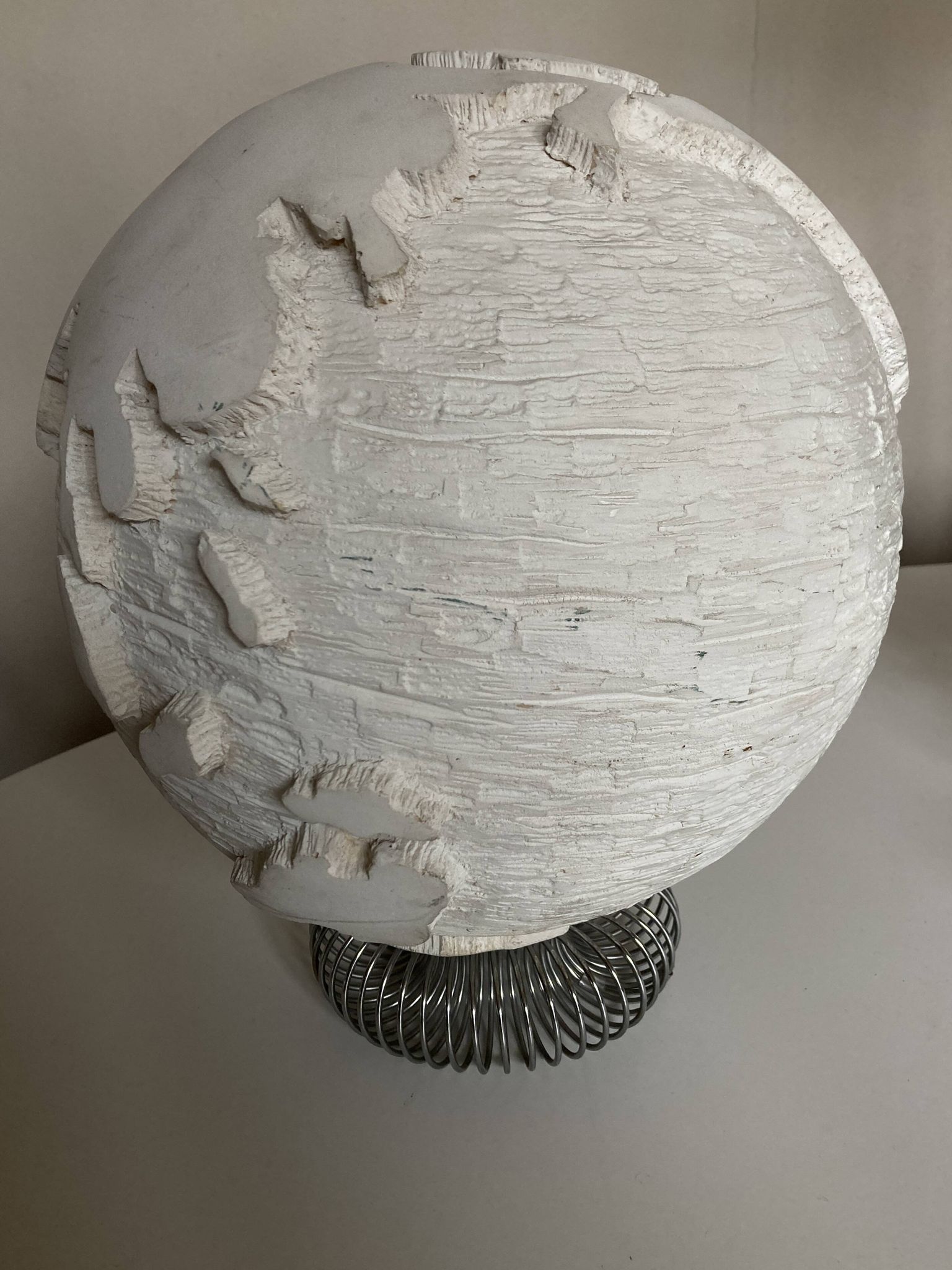 Space Age plaster globe in relief 1960 XXL