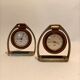 Pair of Longchamps 1960 leather stirrup pendulettes.