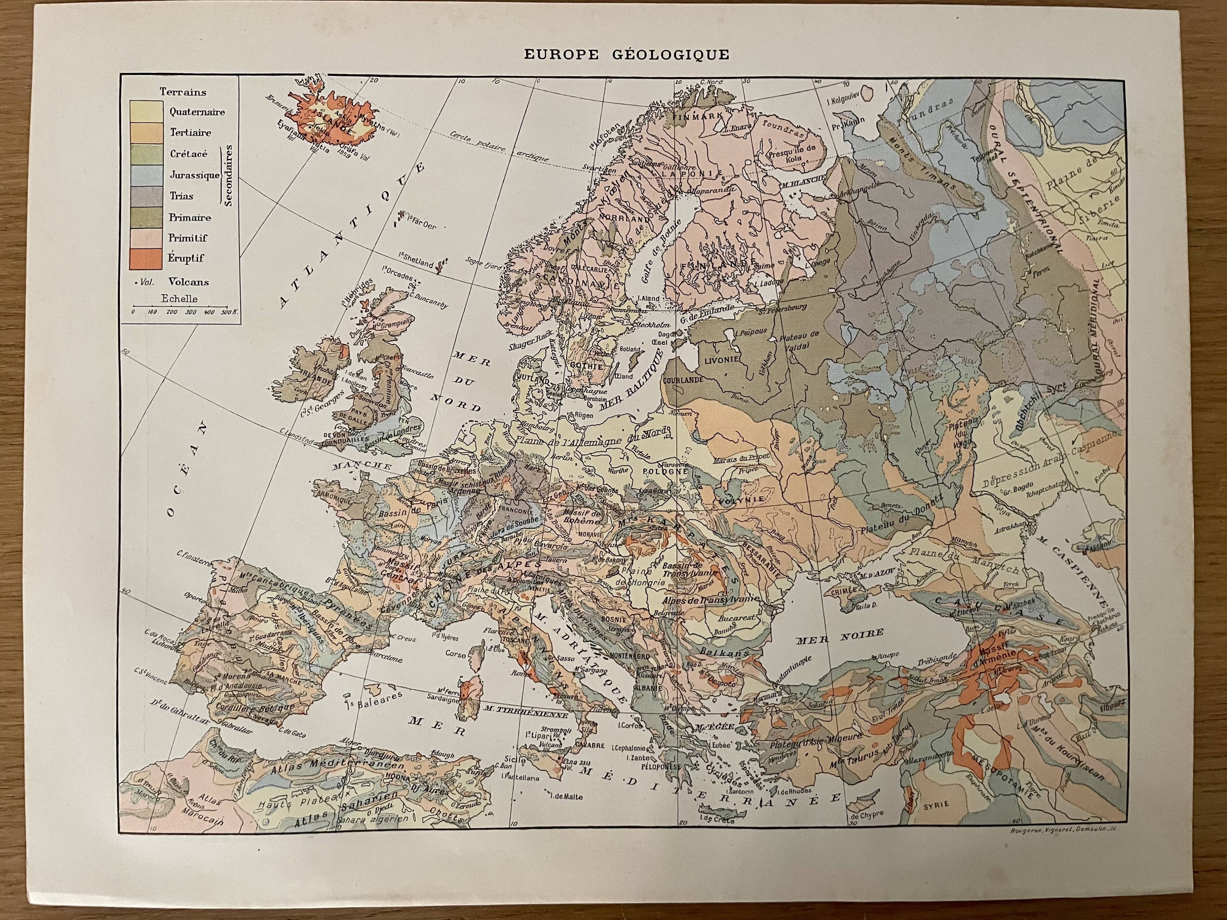 Carte de l'Europe géologique de 1897