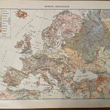 Old map of geological Europe from 1897