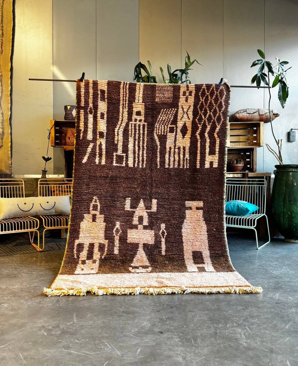 Moroccan Berber rug, Bohemian Boujad in wool.