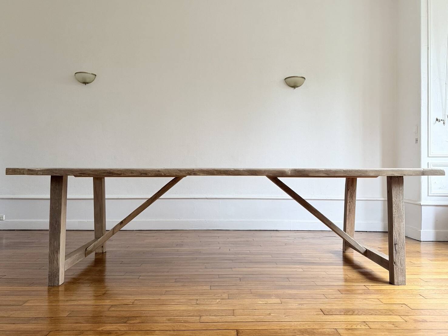 Farm table in solid old oak - Millau 300 by 100 cm