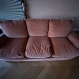 Vintage terrcota velvet 3-seater sofa from the 60s/70s