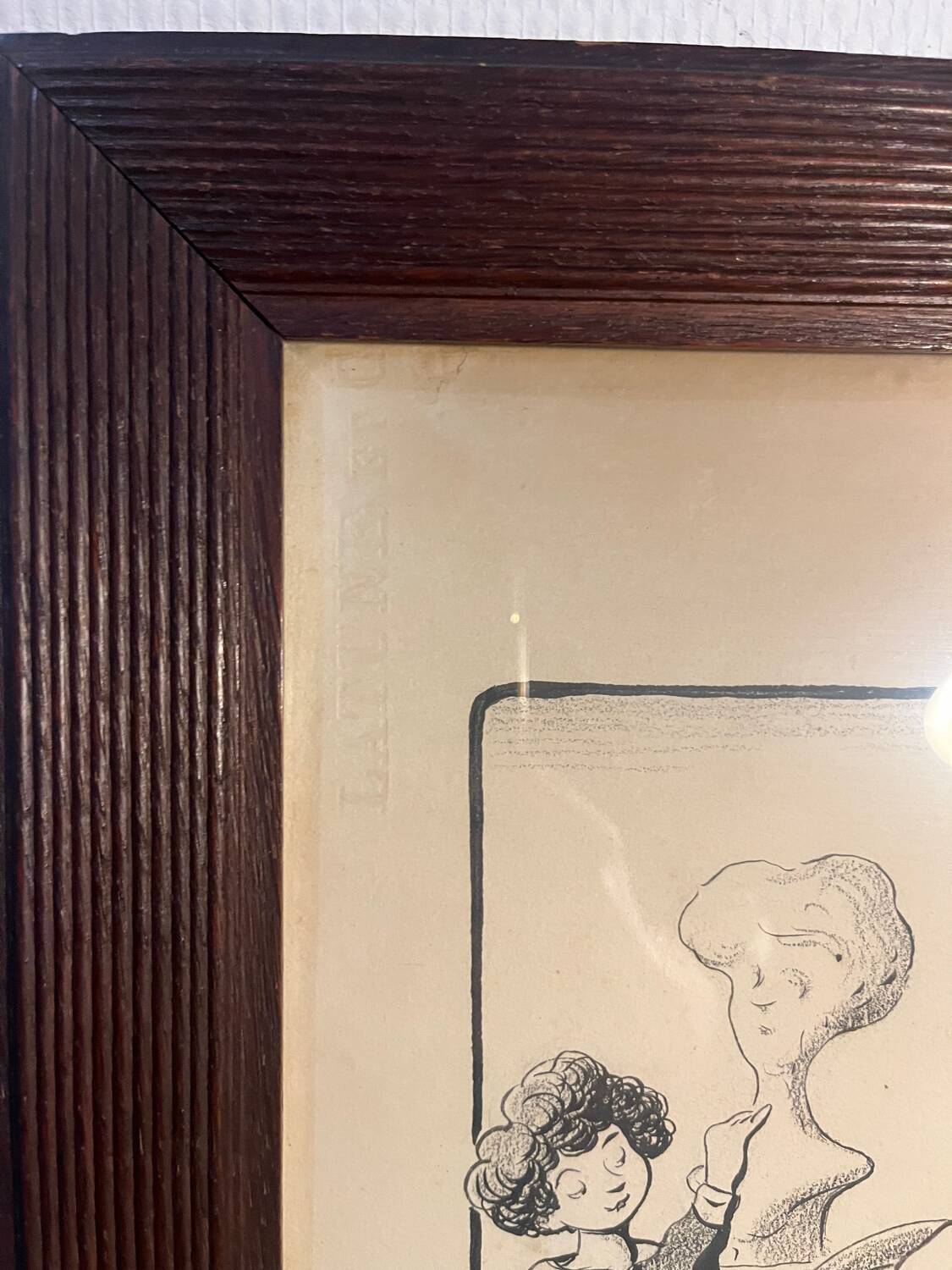 Original drawing on cardboard by Lucien Metivet