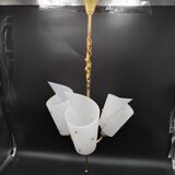 3-light chandelier in brass and plastic, 1960