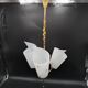 3-light chandelier in brass and plastic, 1960